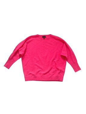 J.Crew Women's Sweater Sz XS Loud Italian Cashmere Batwing Sleeve Crewneck Pink
